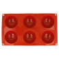 MOULE DEMI SPHÈRE Ø 7x3,5 CM  17,5x30 CM ROUGE SILICONE (1 UNITÉ)