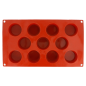 MOULE MUFFIN Ø5,1x2,8 CM  17,5x30 CM ROUGE SILICONE (1 UNITÉ)