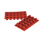 MOULE CANNELÉ Ø 3,5x3,5 CM  17,5x30 CM ROUGE SILICONE (1 UNITÉ)