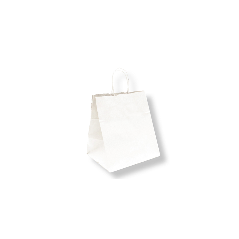 SACS SOS TRAITEUR AVEC ANSES  90 G/M2 26+20x27 CM BLANC CELLULOSE (250 UNITÉ)