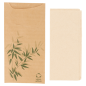 SACS COUVERTS + SERVIETTE 'JUST IN TIME - FEEL GREEN' 80 + 10PE G/M2 11,2x22,5 CM NATUREL KRAFT VERGÉ (400 UNITÉ)