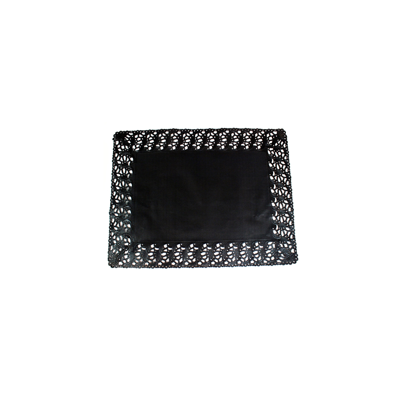 DENTELLES RECTANGULAIRES AJOURÉES  40 G/M2 40x30 CM NOIR PAPIER (250 UNITÉ)