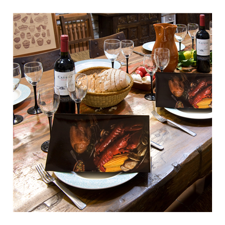 CARTE EN 3 VOLETS "HOMARD"  47x30 CM ASSORTI CARTON (1 UNITÉ)