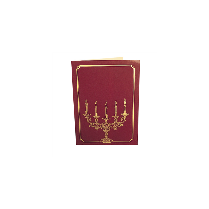 CARTE 2 VOLETS "CANDELABRE"  48x33 CM ASSORTI CARTON (1 UNITÉ)