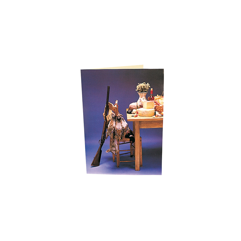 CARTE 2 VOLETS "CHASSE"  48x33 CM ASSORTI CARTON (1 UNITÉ)