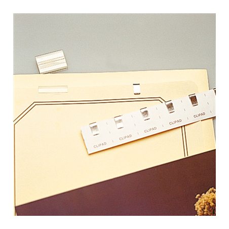 10 U. CLIPS MÉTALLIQUES SUR PAPIER ADHÉSIF