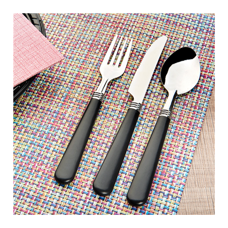 COUVERTS  20/18,3/18 CM NOIR INOX (200 UNITÉ)