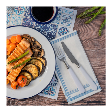 COUVERTS  20/18,3/18 CM BLANC INOX (200 UNITÉ)