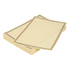 FEUILLES DIN A-4 LISERE MARRON  21x29,7 CM BLANC PAPIER (250 UNITÉ)