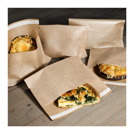 RÉCIPIENTS AVEC BASE AUTO FERMETURE 'KANGOO PACK' 50 G/M2 + 20 LDPE 21+3x17/11 CM NATUREL KRAFT (100 UNITÉ)