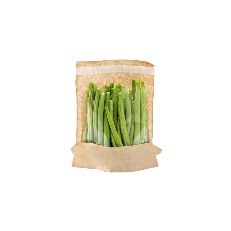 RÉCIPIENTS AVEC BASE ET FENÊTRE AUTO FERMETURE 'KANGOO PACK' 40 G/M2 + 15 PP 14+3x16/12 CM NATUREL KRAFT (100 UNITÉ)