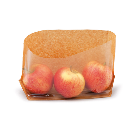 RÉCIPIENTS AVEC BASE ET FENÊTRE 'TURTLE PACK' 50 G/M2 + 15 PP 27+4/4x15 CM NATUREL KRAFT (100 UNITÉ)