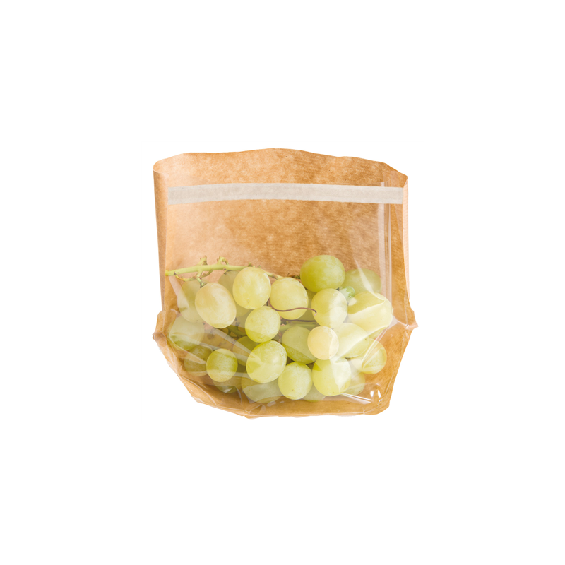 RÉCIPIENTS AVEC BASE ET FENÊTRE AUTO FERMETURE 'TURTLE PACK' 50 G/M2 + 15 PP 20+4/4x15 CM NATUREL KRAFT (100 UNITÉ)