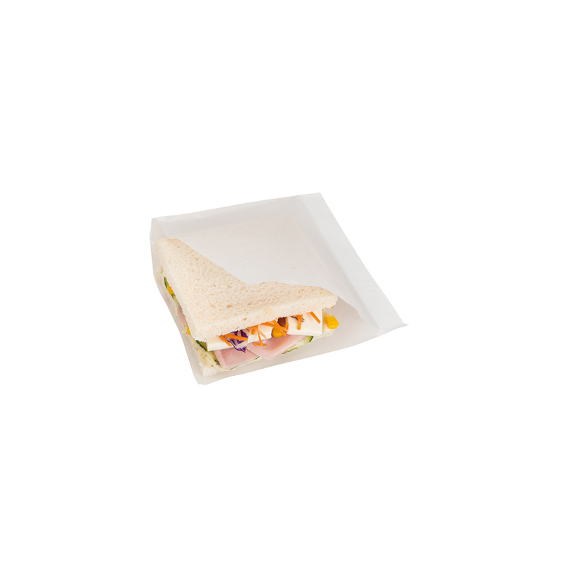 SACHETS OUVERTS 2 CÔTÉS 'OPEN PACK' 22 G/M2 + 8 LDPE 15x15,2 CM BLANC KRAFT (100 UNITÉ)