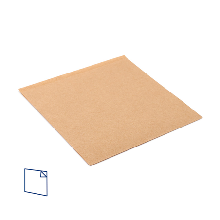 SACHETS OUVERTS 2 CÔTÉS 'OPEN PACK' 35 G/M2 + 10 LDPE 15x15,2 CM NATUREL KRAFT (100 UNITÉ)