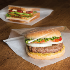 SACHETS OUVERTS 2 CÔTÉS AVEC FENÊTRE 'OPEN PACK' 35 G/M2 + 10 LDPE 19x19 CM BLANC KRAFT (100 UNITÉ)