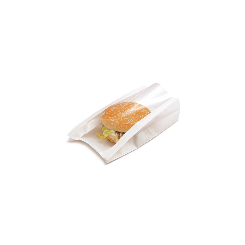 SACHETS AVEC FENÊTRE 'PACK DELICATESSEN' 50 G/M2 + 15 PP 11+5x21 CM BLANC KRAFT (100 UNITÉ)