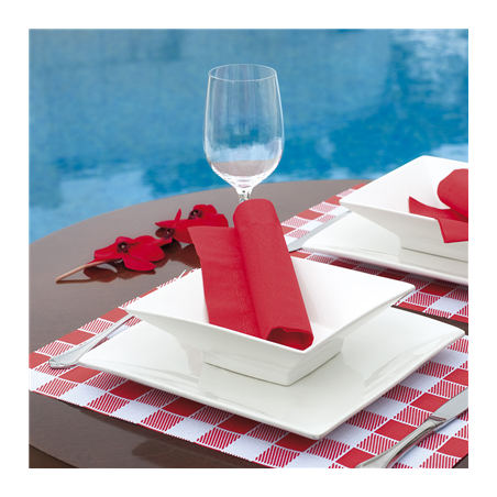 SETS DE TABLE 'VICHY' 48 G/M2 31x43 CM BLANC CELLULOSE (2000 UNITÉ)