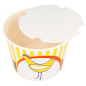 CONTAINERS POULET + COUVERCLES 1920 ML 13PE + 320 +18PE G/M2 Ø 16,8/13,9x12,3 CM BLANC CARTON (300 UNITÉ)
