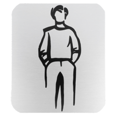 PLAQUE AUTO-ADHESIVE "MESSIEURS"