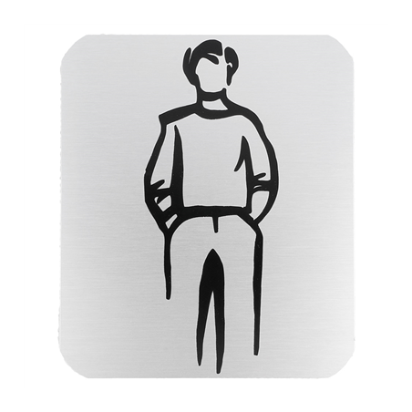 PLAQUE AUTO-ADHESIVE "MESSIEURS"