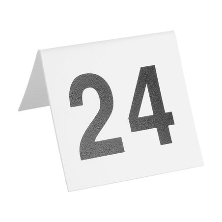 NUMÉROS DE TABLE DU 1 AU 25  5x3,6 CM BLANC PVC (1 UNITÉ)