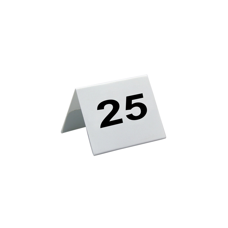 NUMÉROS DE TABLE DU 26 AU 50  5x3,6 CM BLANC PVC (1 UNITÉ)