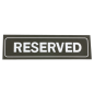 PLAQUE DE TABLE "RESERVED"  18x5,5 CM NOIR PVC (1 UNITÉ)