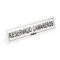 PLAQUE "RESERVADO CAMAREROS"  26x5+5 CM BLANC METACRYLATE (1 UNITÉ)