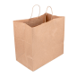 SACS SOS TRAITEUR AVEC ANSES  90 G/M2 36+21x33,5 CM NATUREL KRAFT (250 UNITÉ)