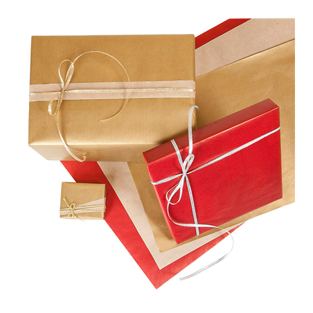 PAPIER CADEAU 100 M  60 G 70 CM OR KRAFT VERGÉ (1 UNITÉ)