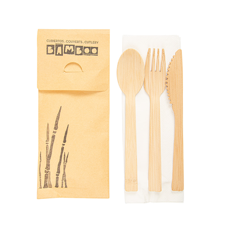 SET 4/1 FOURCHETTE, COUTEAU, CUILLÈRE, SERVIETTE