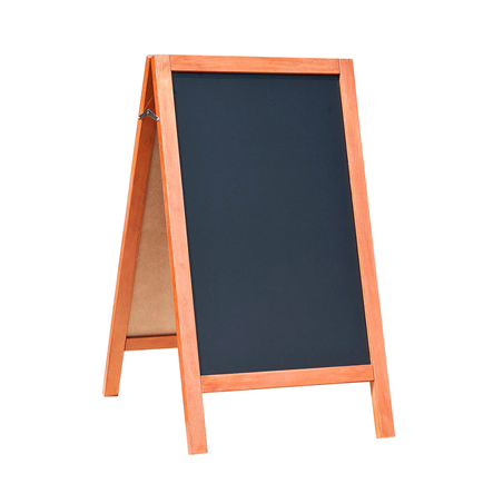 ARDOISE EN ANGLE 2 FACES  65x80x115 CM NOIR BOIS (1 UNITÉ)