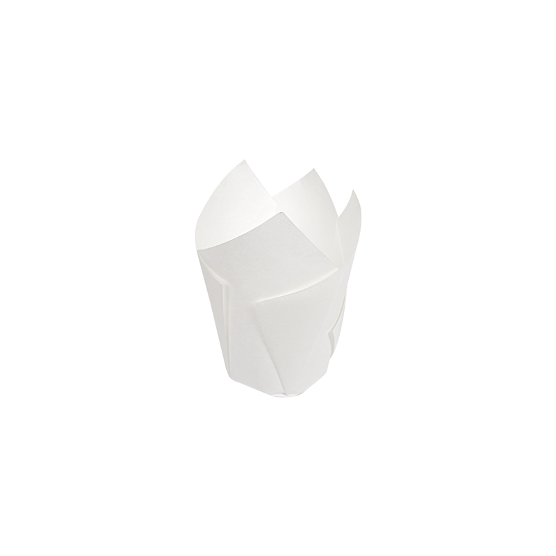 MUFFIN CUPS 'TULIP' 50 G/M2 11x11 CM BLANC PARCH.INGRAISSABLE (1000 UNITÉ)