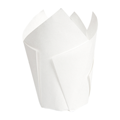 MUFFIN CUPS 'TULIP' 50 G/M2 11x11 CM BLANC PARCH.INGRAISSABLE (1000 UNITÉ)