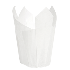 MUFFIN CUPS 'TULIP' 50 G/M2 15x15 CM BLANC PARCH.INGRAISSABLE (1000 UNITÉ)