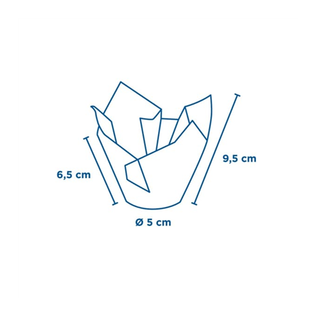 MUFFIN CUPS 'TULIP' 210 ML 50 G/M2 17,5x17,5 CM MARRON PARCH.INGRAISSABLE (1000 UNITÉ)