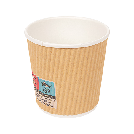 GOBELETS BOISSONS CHAUDES DOUBLE PAROI, ONDULÉ