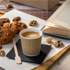 GOBELETS BOISSONS CHAUDES DOUBLE PAROI, ONDULÉ