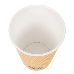 GOBELETS BOISSONS CHAUDES DOUBLE PAROI, KRAFT ONDULÉ