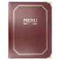 PORTE MENU 8 POCHETTES DIN-A4  25,5x33 CM BORDEAUX PVC (1 UNITÉ)