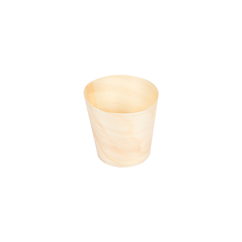 MINI VERRES EN FEUILLE DE PEUPLIER 15 ML Ø 4,4x4,5 CM NATUREL BOIS (50 UNITÉ)