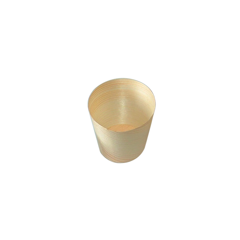 MINI VERRES EN FEUILLE DE PEUPLIER 30 ML Ø 6x6 CM NATUREL BOIS (50 UNITÉ)