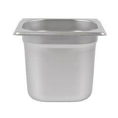 BAC GASTRONOME 1/6 1,9 L 17,6x16,2x15 CM ARGENTE INOX (1 UNITÉ)
