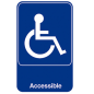 PLAQUE AUTOADHESIVE "ACCESSIBLE"  15,3x23 CM BLEU METACRYLATE (1 UNITÉ)