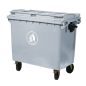 CONTENEUR GEANT 660 L 124x76x120 CM GRIS HDPE (1 UNITÉ)