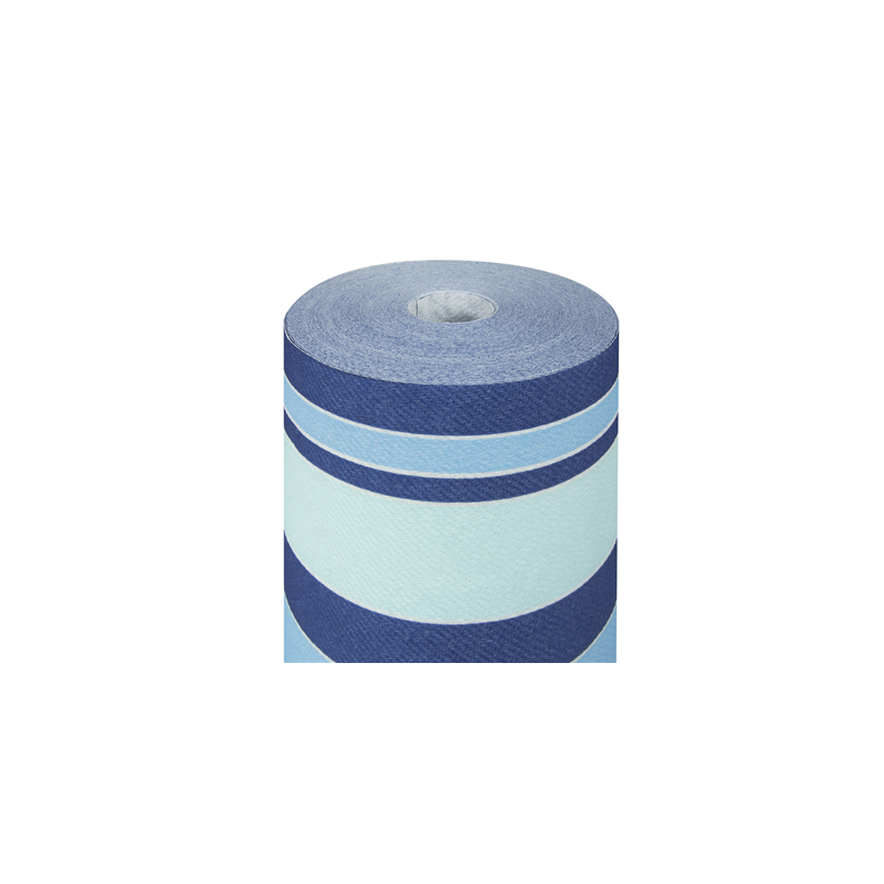 "TÊTE-À-TÊTE" PRÉ. 120CM (20 FEU.) 'BAYADÈRES' 55 G/M2 0,40x24 M BLEU AIRLAID (6 UNITÉ)