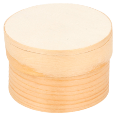 MINI BOÎTES CYLINDRIQUES + CARTON ET CAPSULE  Ø 5x3,5 CM NATUREL BOIS (200 UNITÉ)