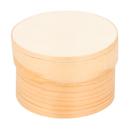 MINI BOÎTES CYLINDRIQUES + CARTON ET CAPSULE  Ø 5x3,5 CM NATUREL BOIS (200 UNITÉ)