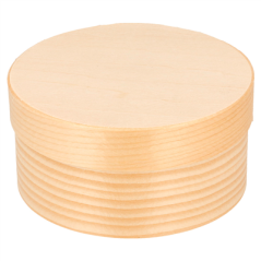 MINI BOÎTES CYLINDRIQUES + CARTON ET CAPSULE  Ø 8x4 CM NATUREL BOIS (200 UNITÉ)